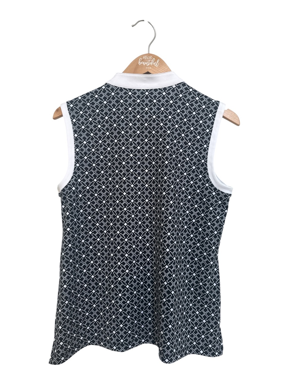 Coral Bay Women's Black & White Sleeveless Zip-Front Golf  Top - Picture 5 of 5